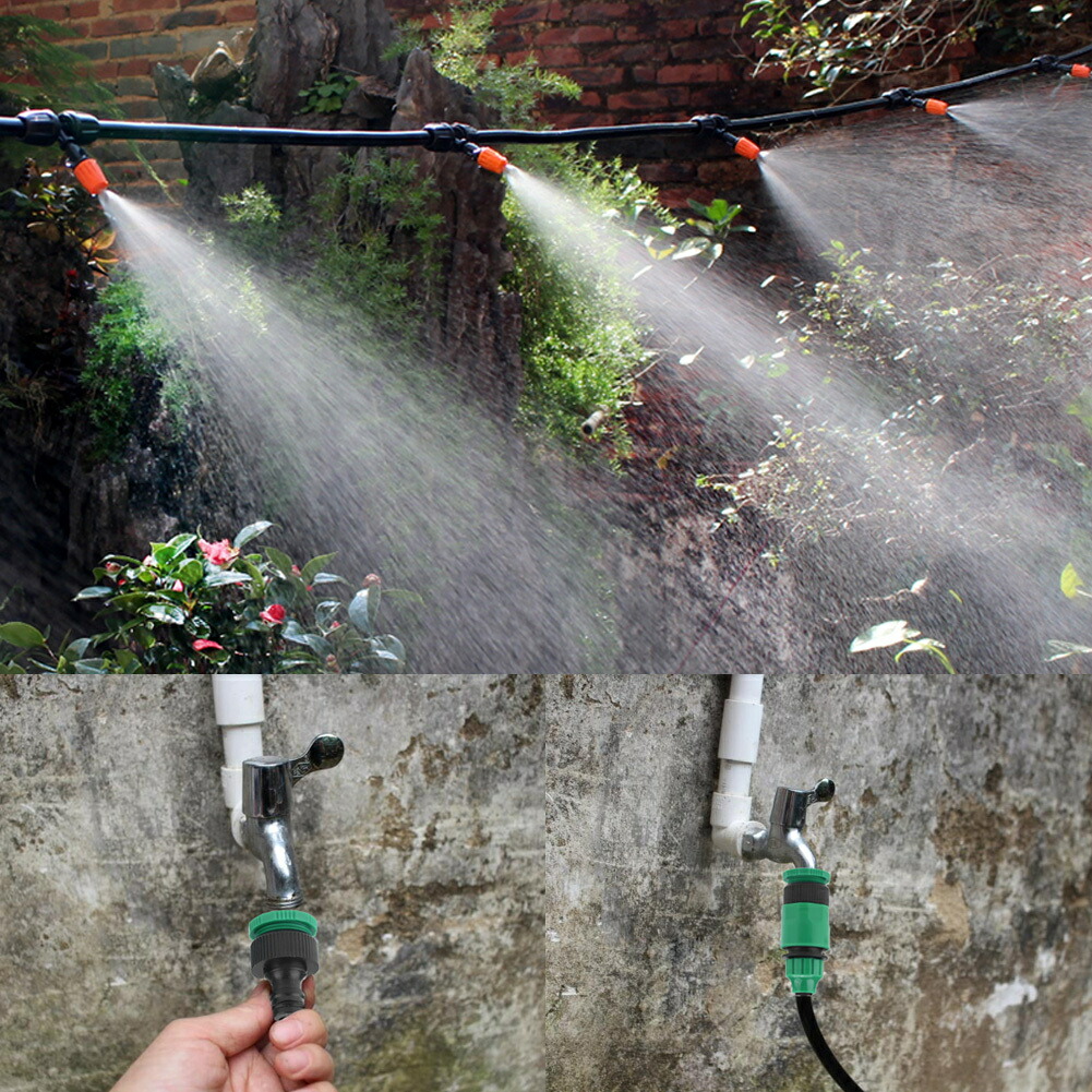 【送料無料】灌漑システム自動水やり器噴水ノズルスプレー灌漑システムドリップ散水ノズル散水装置DIYドリップ灌漑システム自動スプレー散水用具散水灌漑散水ホースガーデン花植物盆栽用植物育成ミスト発生ホース15?