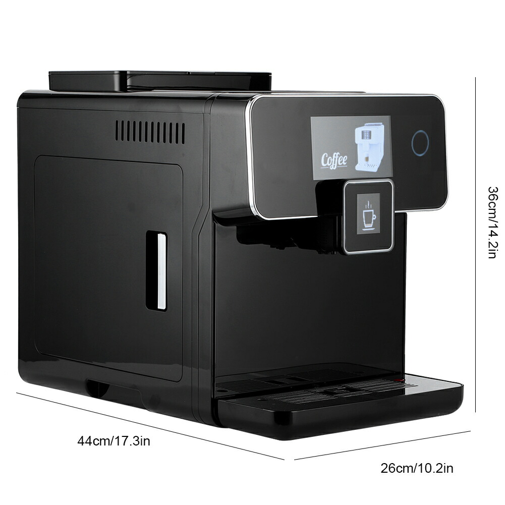 楽天市場 送料無料 全自動 コーヒーメーカー ミル付き タッチパネル操作 大容量 おしゃれ ステンレス ミルク泡立て コーヒー豆 カフェラテ 珈琲メーカー コーヒーマシン 結婚祝い オフィス ブラック 自宅用 業務用 Usプラグ 110 1v Baibaiyishop