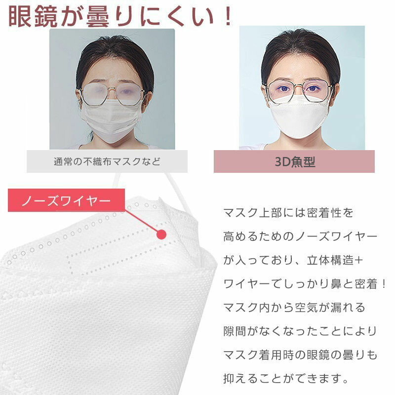 楽天市場 当日発送 人気沸騰 3d 魚型マスク 50枚セット 血色マスク 不織布 血色カラー 大人用 使い捨てマスク 不織布マスク グレーマスク ブラックマスク 3d立体加工 4層立体構造 高密度フィルター メガネが曇りにくい 口紅が付きにくい 防塵 花粉症 ウイルス