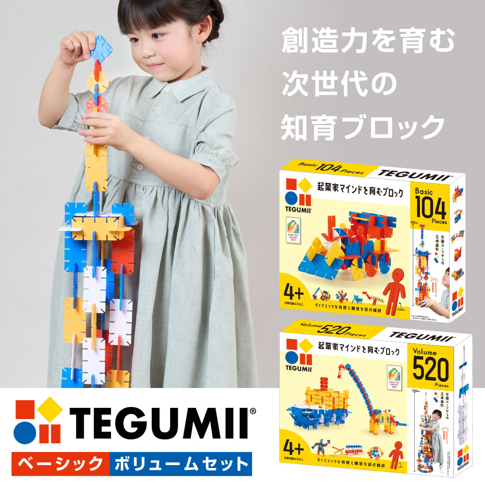 テグミー TEGUMII ★グッドトイ受賞★ 知育玩具 ブロック 教育 知育おもちゃ 日本製 4歳から パズル 組み立て 分解 室内 遊び おもちゃ 知育ブロック 立体パズル 積み木 玩具 指先 STEM教育 学習 発育 創造 おすすめ 子供 幼児 小学生 男の子 女の子 エドギフト 送料無料|バカ売れ研究所オンラインショップ