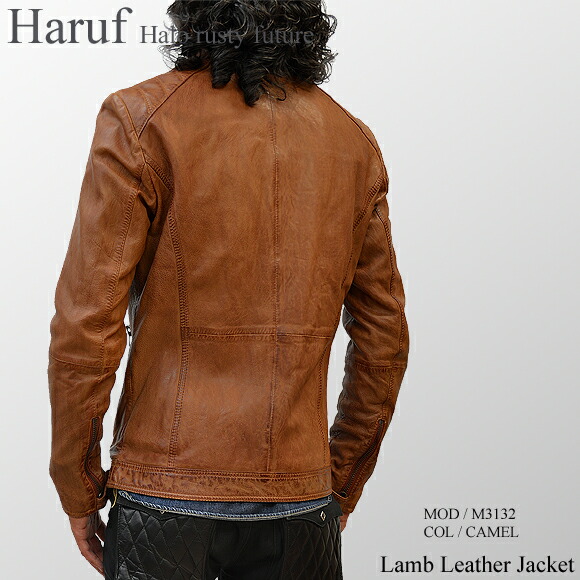 楽天市場 ライダースジャケット シングルライダース 革ジャン メンズ 本革 ラムレザー キャメル M Ll M3132cam 春 アウター Baku