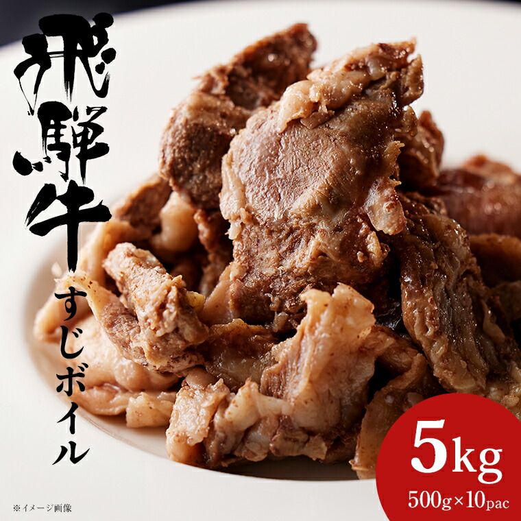【お得価格】飛騨牛 すじボイル（5kg [500g×10パック]）