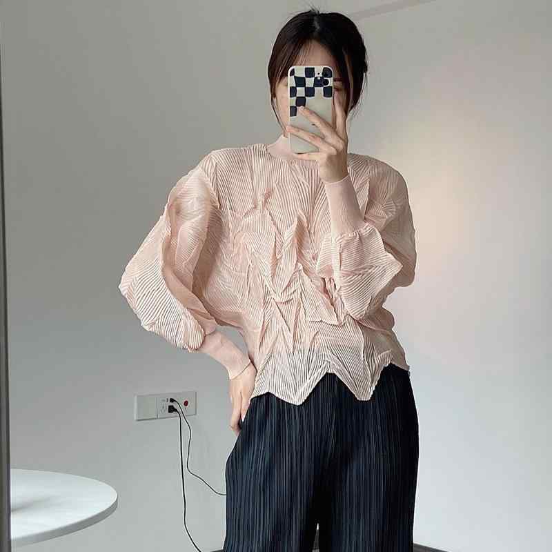 レディース 春夏 長袖 シフォンブラウス バッタースリーブ トップス 薄手 カジュアル ゆったり シフォン素材 おしゃれ ユニーク シャツ