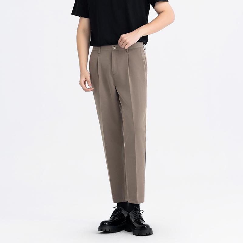 シンプル 大人 かっこいい スウェット パンツ ワイドパンツ 春夏の ドレープ しわに なりにくい アイロン 不要の ズボン メンズ 九分丈 小さい ストレート やや ゆったり 通勤 カジュアル