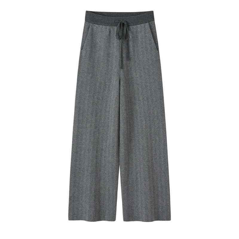 レディース 秋冬 暖か ニットパンツ ストレート ワイドレッグ 厚手 カシミヤ ロング ボトムス 普段使い 伸縮性 吸湿速乾 再生繊維|バランスケア 店