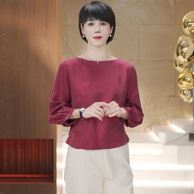 きれいめ フェミニン オフィス レディース トップス オシャレ のの 長袖 シャツ レディース 2025 春秋 ゆったり お腹 カバー スリミング ファッション トップス
