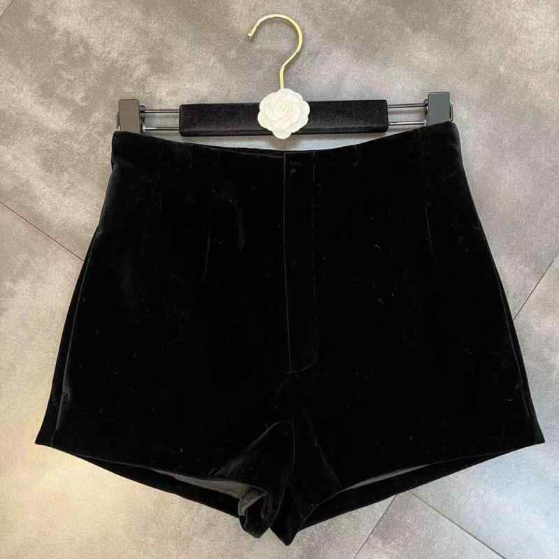 レディース ショートパンツ ベルベット スリム 脚長効果 シンプル 普段使い ダークカラー フェミニン 春夏 ミニ丈 伸縮性x2