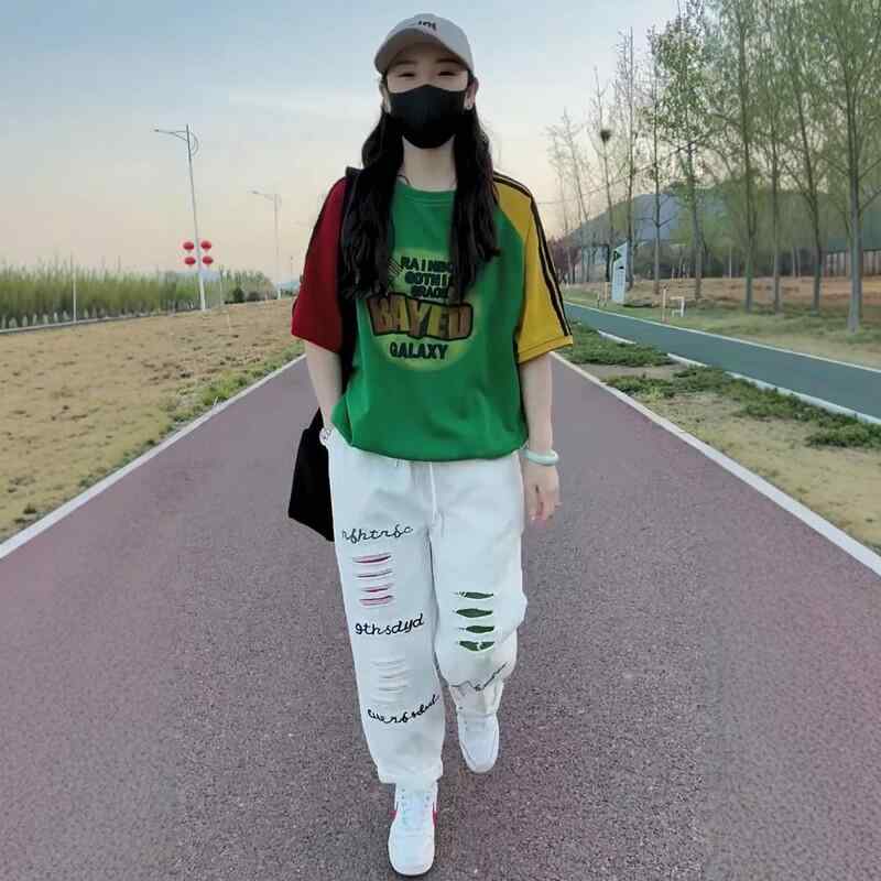 韓国 刷り上げる 背広 プルオーバー 調教師 パーカー 流汗 レディース 成人女性 心地好い 流行り物 夏 半袖 ウォッシュ 大広間 ズボン下