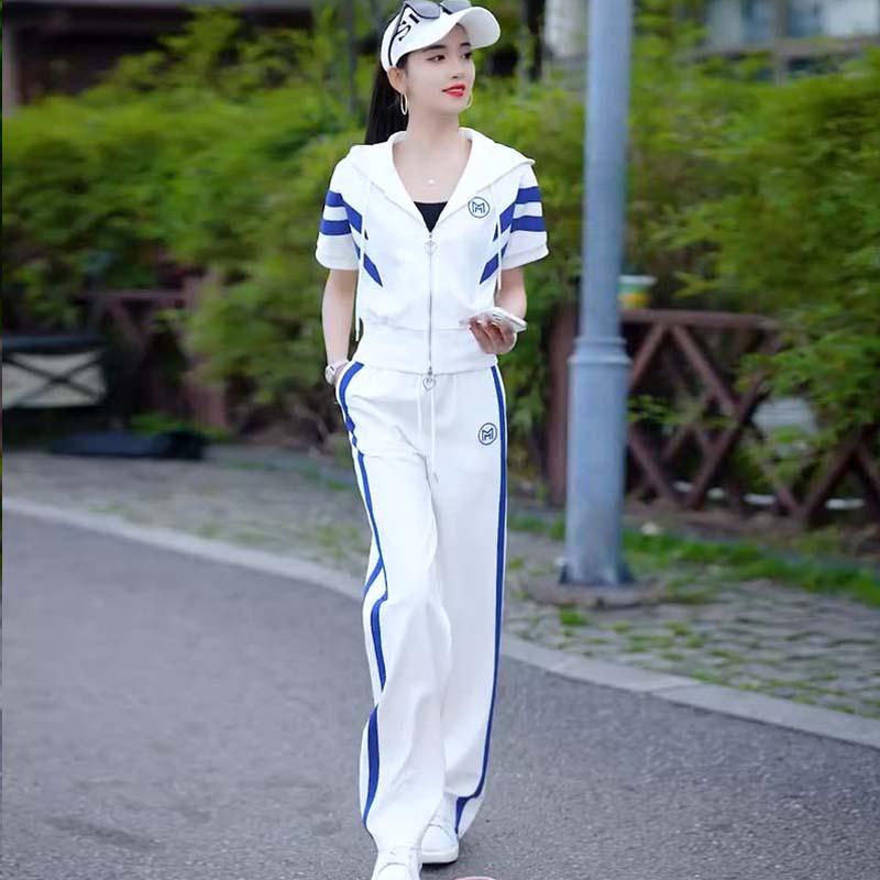 長ズボン カットソー 吸汗速乾 レディース かわいい 2025夏のでの カジュアル スポーツ スーツ 女性用 な ゆったり ワイド レッグ パンツ ツーピース 韓国