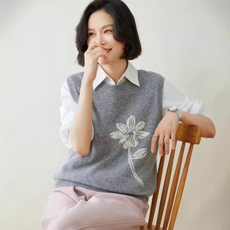 レディース 刺しゅう  労働者の一団のど首 ゆったり 遊撃手丈 限りない 秋冬 生あたたかい ホンブルグ帽原料品 影ぼうし ベスト・ジレ-トップス