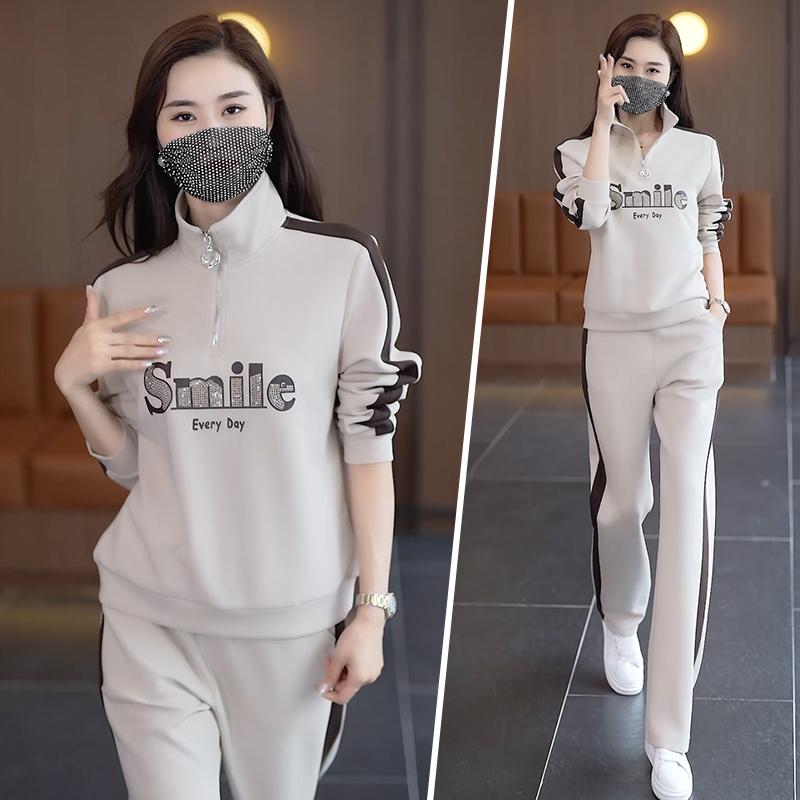 吸汗速乾 通気性 美脚 足長 レディース ジャージ 楽ちん 女性用 スポーツ カジュアル スーツ 2025 春の新 スタイル スタイリッシュ スリミング 年齢を 軽減 スウェットシャツ ストレート パンツ ツーピース