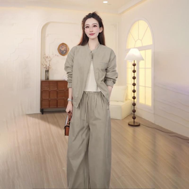 吸汗速乾 通気性 美脚 足長 レディース ジャージ 楽ちん の 商品 カジュアル スポーツ スーツ 女性 春秋 2025 韓国 ゆったり 高級 ワイド レッグ パンツ ツーピース セット スリム