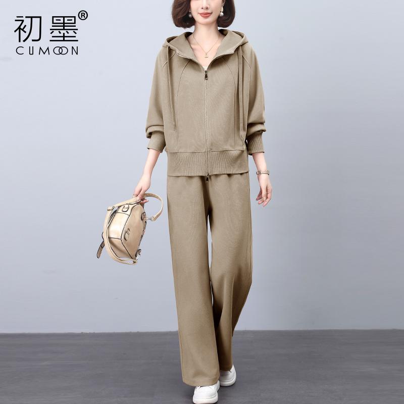体型カバー 無地 シンプル レディース セットアップ かわいい 2025 春先の 女性用 スポーツ スーツ カジュアルで ハイエンド ファッション ツーピース 完全な セットを 備えた 春の 衣装