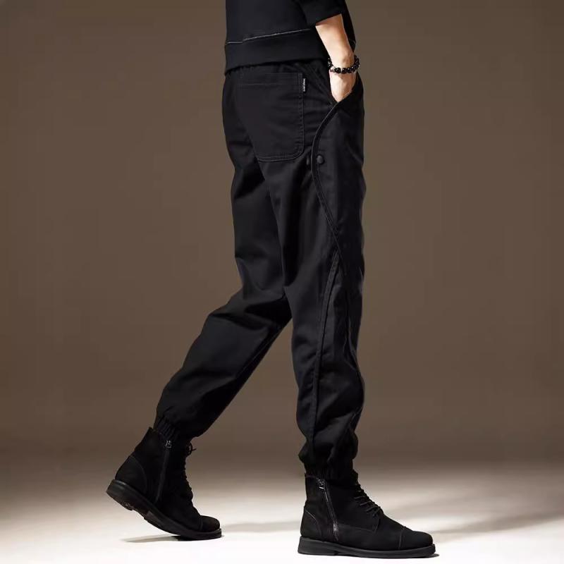 パンツ メンズ 秋用 高級感 カジュアル ワークパンツ ブラック ストレート 裾絞り 大きめサイズ ストリート 普段使い ゆったりシルエット