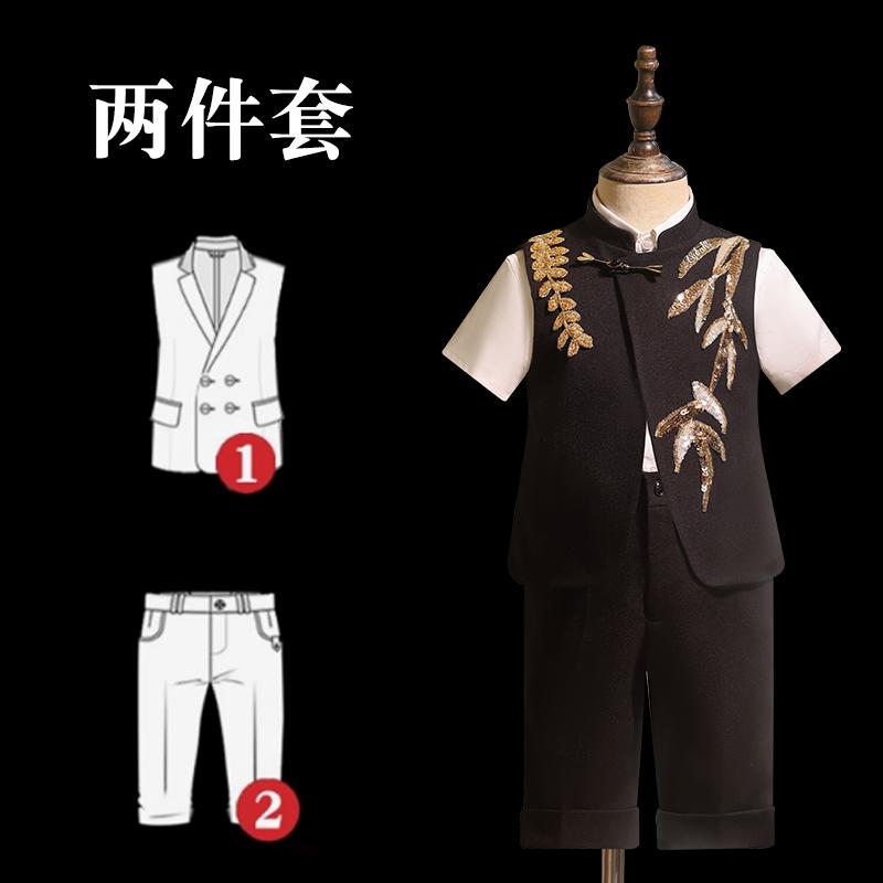 カワイイ 窈窕たる 今めかしい キッズ セットアップ 背広 赤ちゃん 背広 御召しもの 御坊っちゃん 黒 瀬戸もの風 弱められた 進行掛り キャットウォーク 動作 中山
