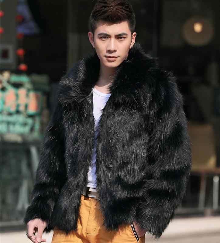 メンズ 厚手 ショート丈 合成ファー コート 風衣 アウター 秋冬 暖か 普段使い