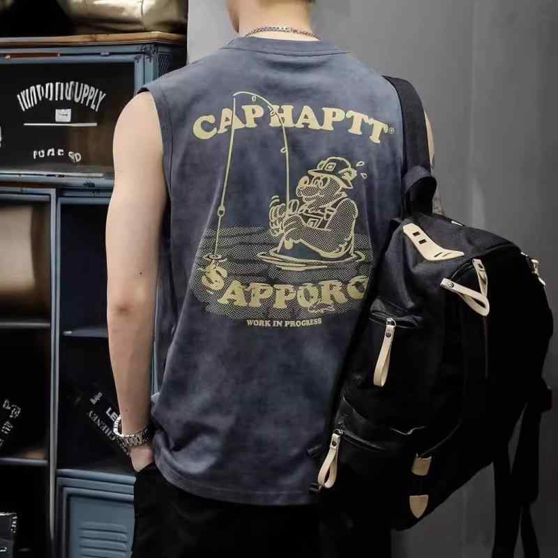 無袖タンクトップ メンズ 綿 コットン フィットネス スポーツ トレーニング ジム用 夏 吸湿速乾 通気性 軽量 伸縮性 ワークアウト ランニング 大きいサイズ オーバーサイズ