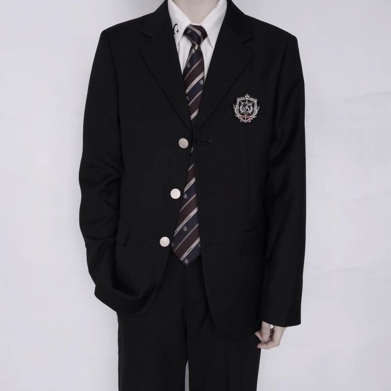 カジュアル 通勤 仕事 スーツ セットアップ きれいめ 刺 篇 DK 制服 スーツ バッジ ジャケット 和風 学生 2 ボタン 男性用