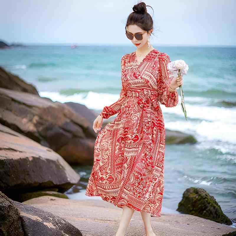 A伝達ルート 窈窕たる 今めかしい 好いたらしいめ シフォン御召しもの レディース 三 亜 旅する 服 ビッグ 律動的な調子 か細い 花柄 シフォン 御召しもの 砂浜 スコート 2025 ハイエンド ボヘミアン