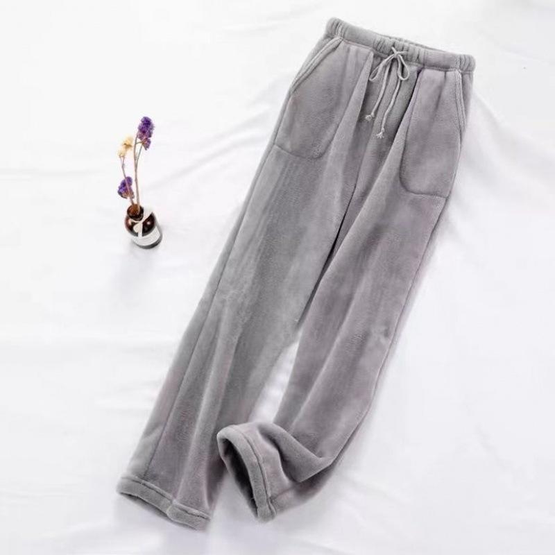 パジャマパンツ メンズ レディース 秋冬 フランネル 起毛 保温 ゆったり ビッグサイズ コーラルフランネル 裾ゴム 足首締め 部屋着 暖か素材 柔らかい着心地x2