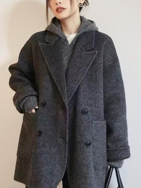 秋冬 レディース ウールコート 双面 カシミヤ 中長丈 羊毛 アウター 百搭 ファッション 暖か 軽量 汎用|バランスケア 店