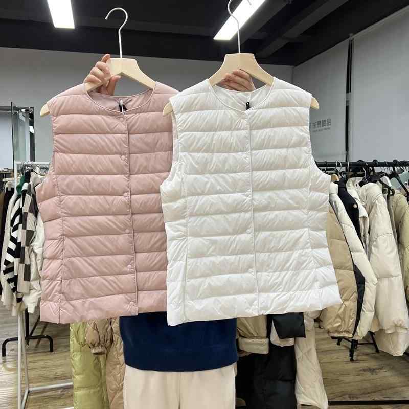 レディース ダウンベスト 秋冬 ショート丈 軽量 薄手 暖か スタイリッシュ ファッション 保温 軽やか 通勤 普段使い