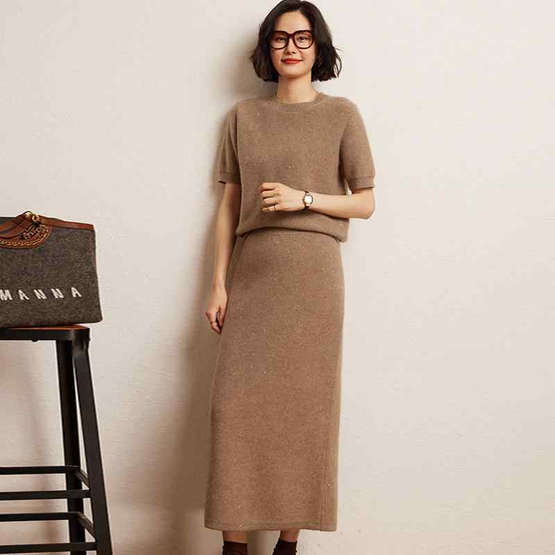 レディース カシミヤ ニット ミディスカート スリムフィット ヒップハグ 上品 ソフト 秋冬 暖かみ 伸縮性 日常使い 高級感 フェミニン|バランスケア 店