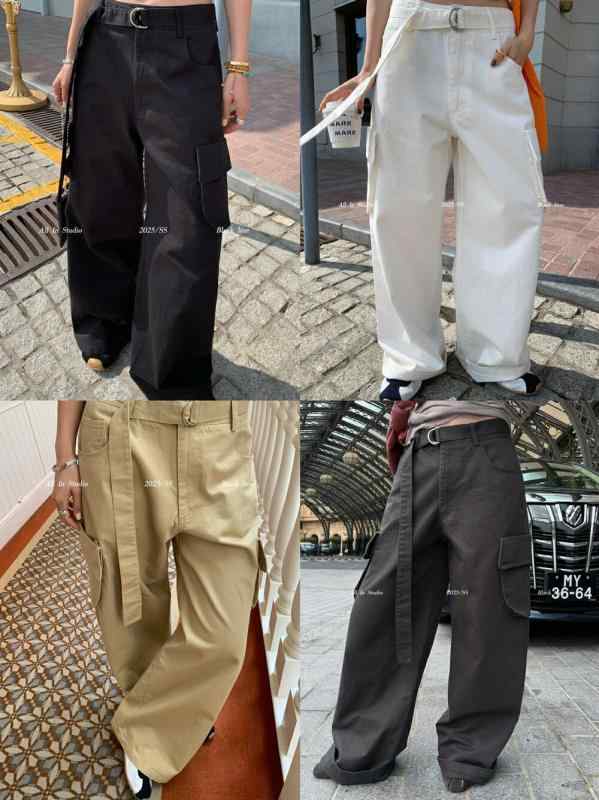 レディース ワイドレッグ カーゴパンツ レトロ ウォッシュ加工 大型ポケット コットン混 春夏 カジュアル 普段使い 合わせやすい スタイリッシュ リラックスフィット