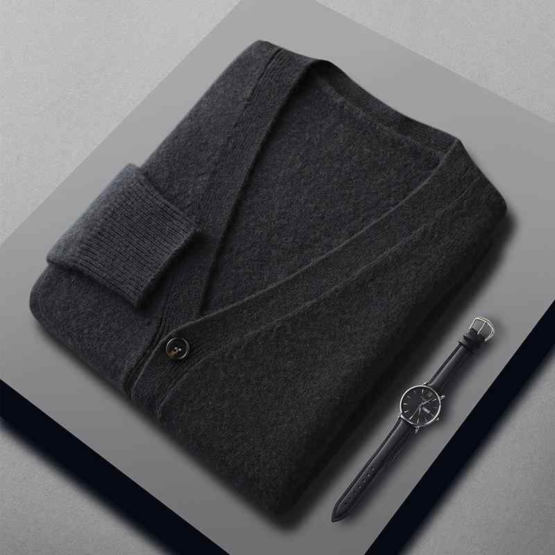 メンズ Vネック カシミヤ ニット カーディガン ゆったり ビッグサイズ 秋冬 暖か 軽量 セーター アウター 普段使い ニットトップス