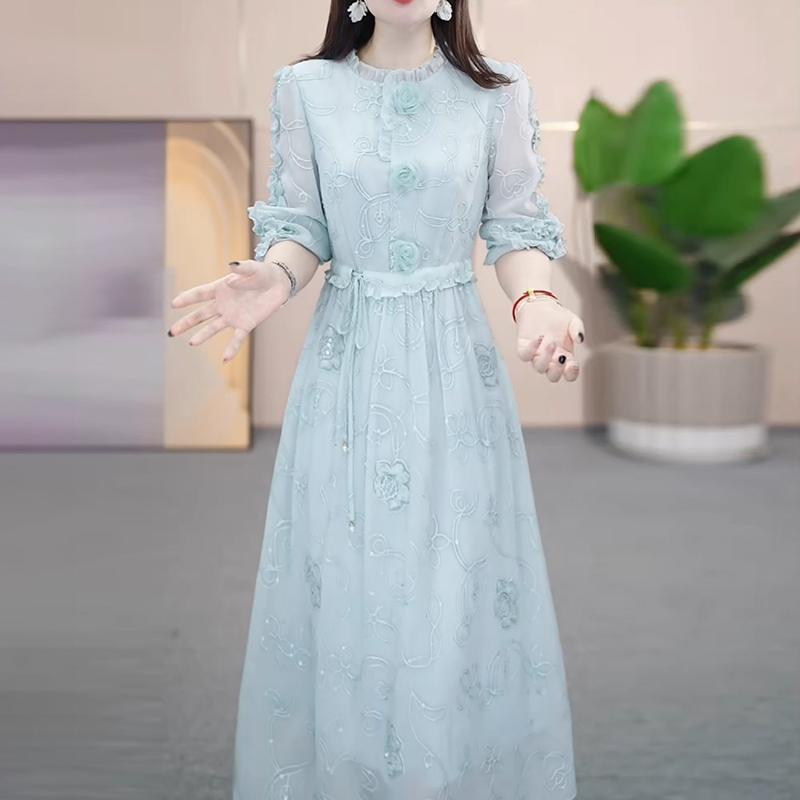 プリーツ ロング マキシ丈 きれいめ Aライン フレア 大人 シフォンドレス ワンピース レディース ドレス 2025 レディース 春秋 13 行 ホット スタイル 軽量 高級 シフォン 糸 スカート|バランスケア 店