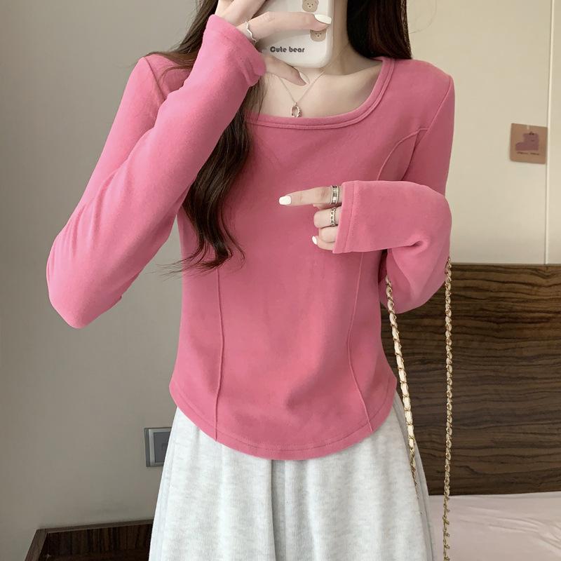 トップス レディース 長袖 スリムフィット Tシャツ インナー アウター 春夏 万能 普段使い 通勤用 軽量 伸縮性 吸湿速乾 コットン 混 ブラック グレー ピンク系 Vネック ビッグシルエット