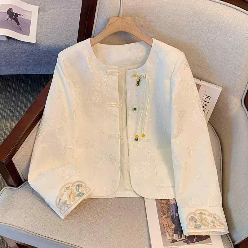 カジュアル おしゃれ レディース トップス きれいめ 秋服 チャイナ風 民族 風 ジャケット 春の レディース 2025 小さい シャネル 軽い ハイエンド ハイエンドの ホット 刺繍 トップ｜バランスケア　店
