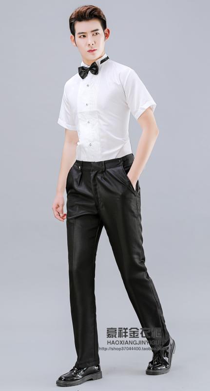 おしゃれ カジュアル 無地 薄手 秋服 シャツ オシャレ メンズ パフォーマンス シャツ ステージ コーラス 長袖 ホワイト スリム 花婿の 付添 人 スーツ