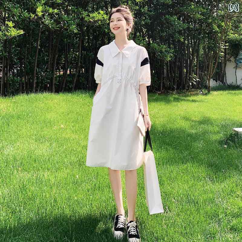 カジュアル ワンピース シンプル 大きいサイズ かわいい 白い ドレスの 女性 2025夏型 スーパー フェアリーの 森の スリム シャツ スカート｜バランスケア　店