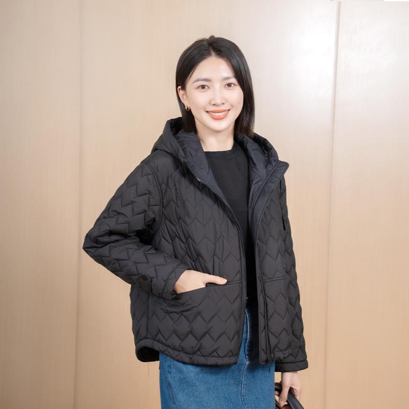 コート レディース 冬 ブラック ゆったり ショート丈 綿素材 保温性 スタイリッシュ 普段使い アウター 暖か フィットx2