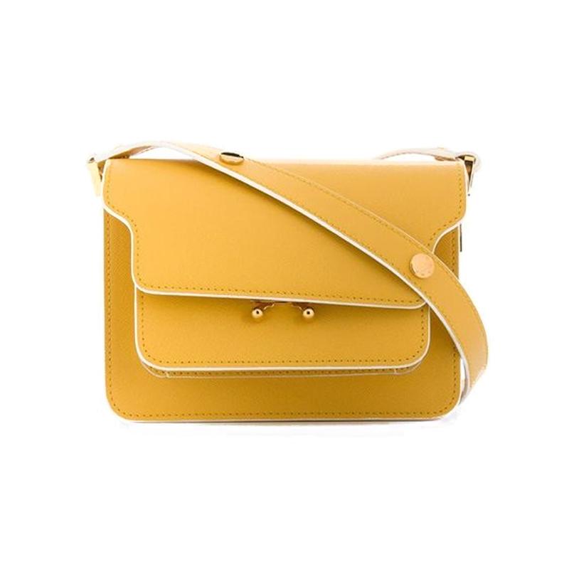 未 使用 MARNI / マーニ トランク ミニ シリーズ 牛革 明るい 黄色 レディース ミニショルダーバッグ
