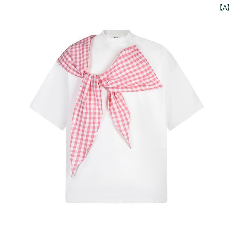 Tシャツ 着回し レディース 半袖 ゆったり アメリカン カレッジ シンプル おしゃれ カジュアル ファッション お出かけ インナー アウター 使いやすい 便利