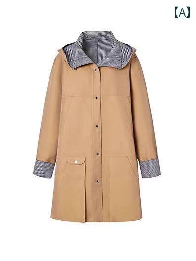 ジャケットコート レディース 中長 作業着 仕事着 ワークウェア 春 ゆったり 韓国 シンプル おしゃれ カジュアル ファッション お出かけ アウター 使いやすい 便利 カーキ｜バランスケア　店