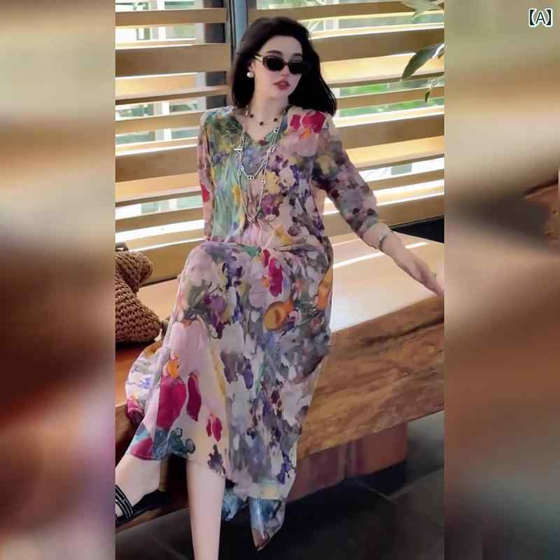 ワンピース 花柄 レディース ロング 夏服 フレアワンピース 大人かわいい ゆったり おしゃれ 韓国