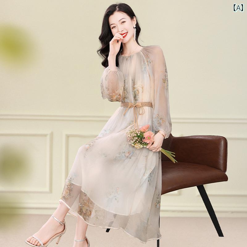 ワンピース 花柄 レディース ロング 夏服 フレアワンピース 大人かわいい ゆったり おしゃれ 韓国｜バランスケア　店