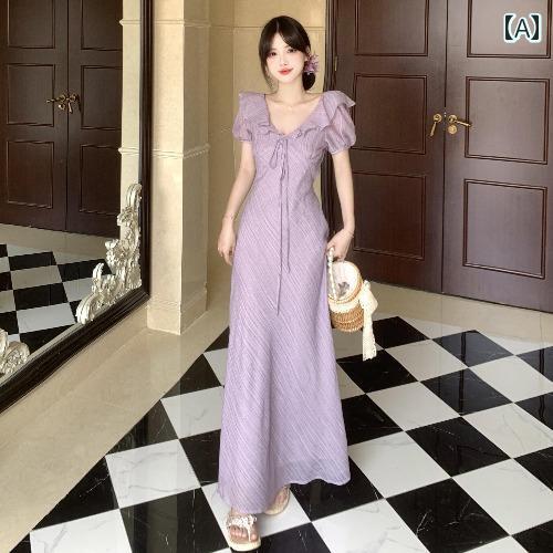 ワンピース 花柄 レディース ロング 夏服 フレアワンピース 大人かわいい ゆったり おしゃれ 韓国