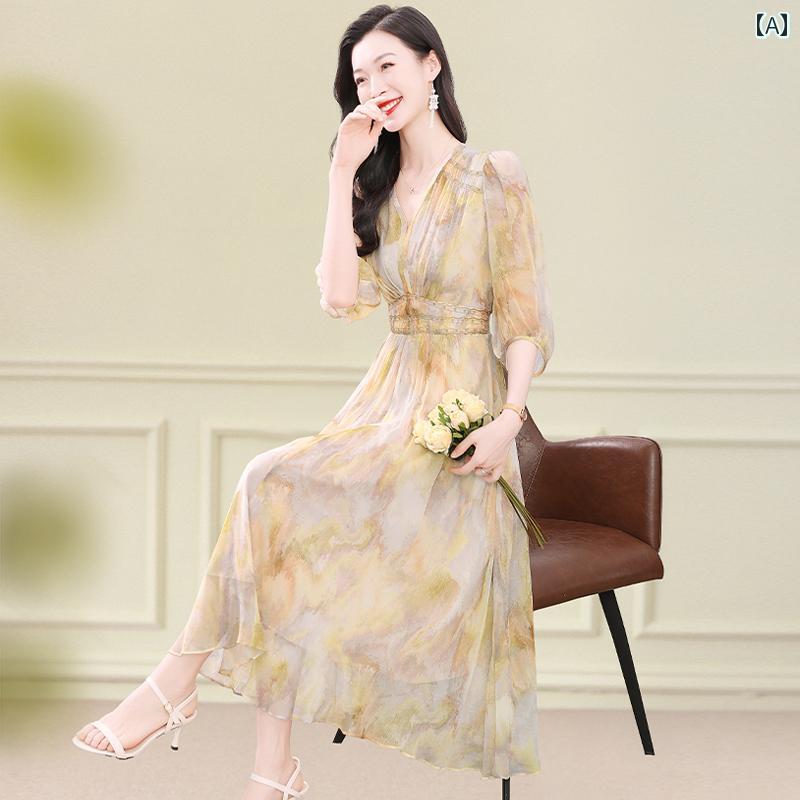 ワンピース 花柄 レディース ロング 夏服 フレアワンピース 大人かわいい ゆったり おしゃれ 韓国
