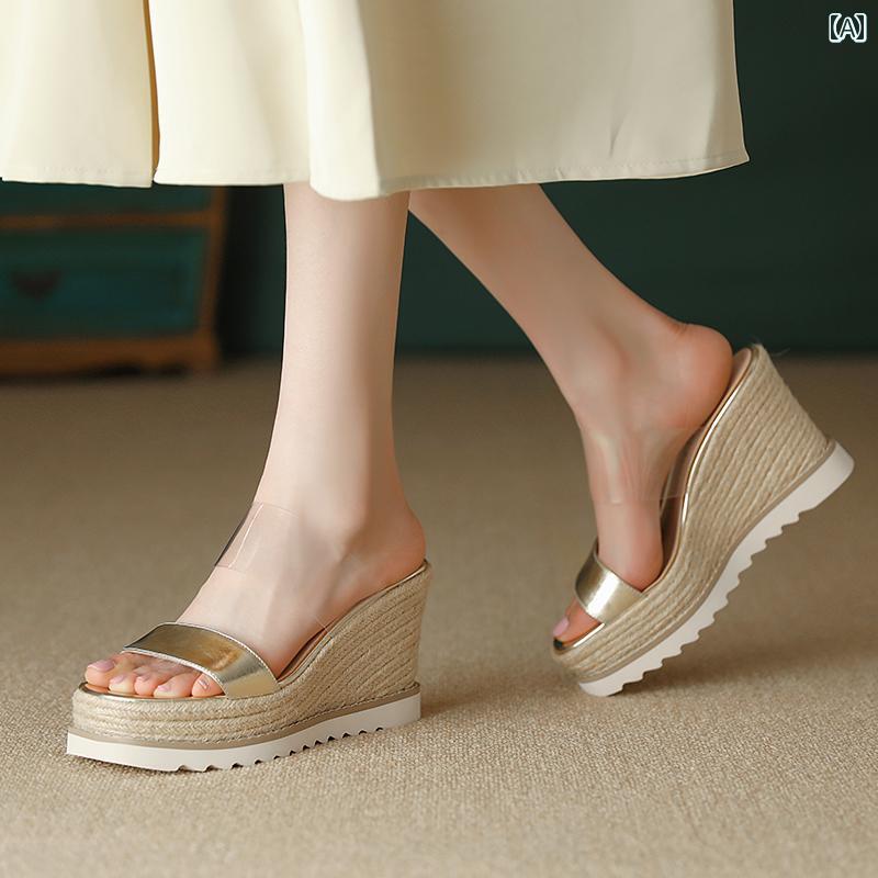 【5cm厚底&times;美脚効果】サンダル レディース ストラップ付き 軽量 歩きやすい 疲れにくい 春夏 カジュアル｜バランスケア　店