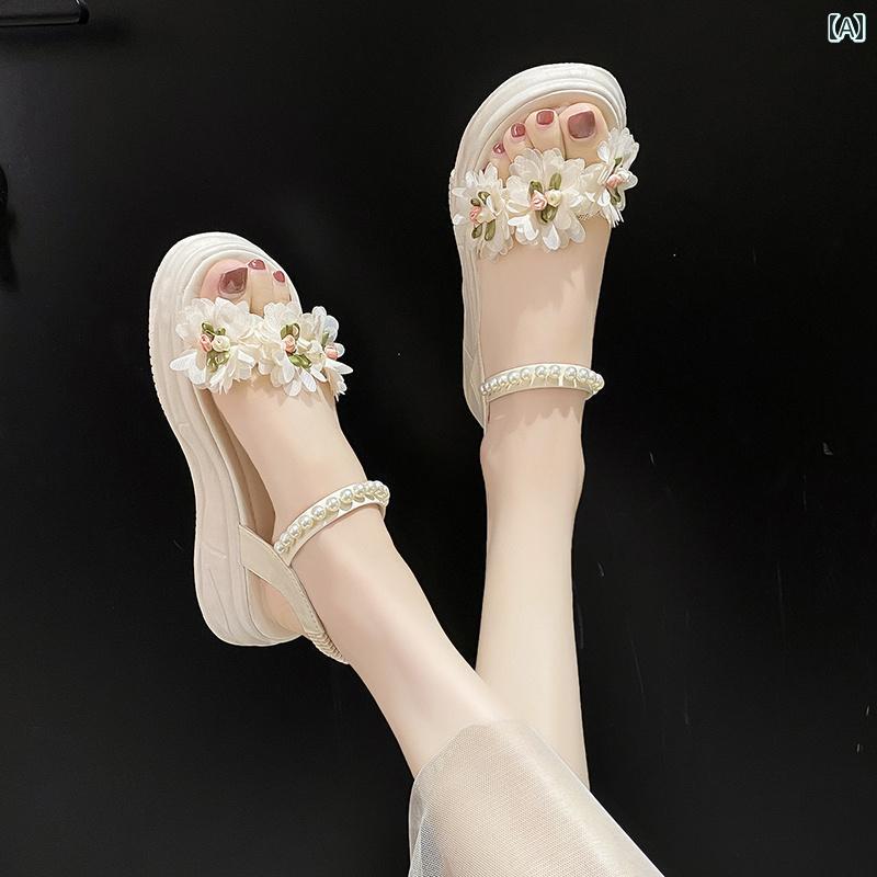 【5cm厚底&times;美脚効果】サンダル レディース ストラップ付き 軽量 歩きやすい 疲れにくい 春夏 カジュアル｜バランスケア　店