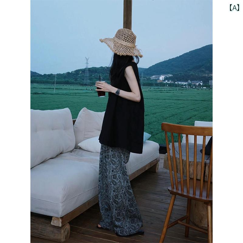 韓国ファッション セットアップ レディース 春夏 体型カバー おしゃれ 大人かわいい ゆったり 2点セット トップス ボトムス
