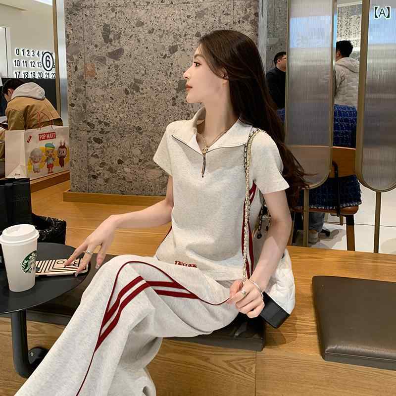 韓国ファッション セットアップ レディース 春夏 体型カバー おしゃれ 大人かわいい ゆったり 2点セット トップス ボトムス