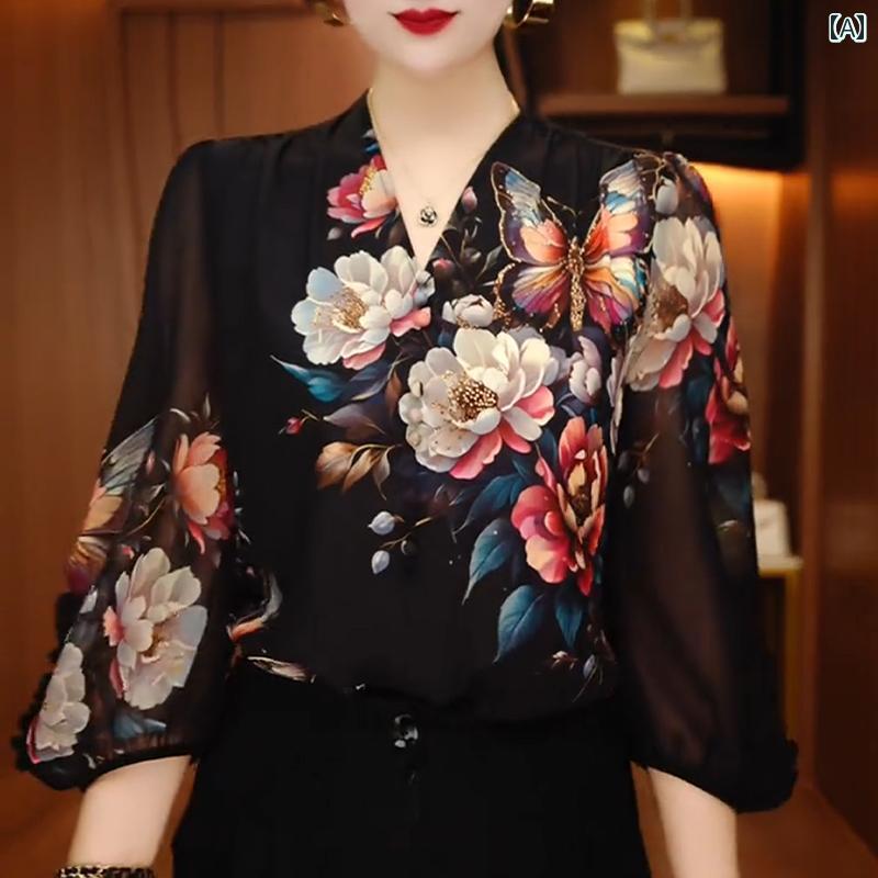ヴィンテージ 花柄 衣装 ロング丈 成年者可愛らしい 御花刷り上げる レトロ 春夏 ゆったり 体型覆いかぶせる