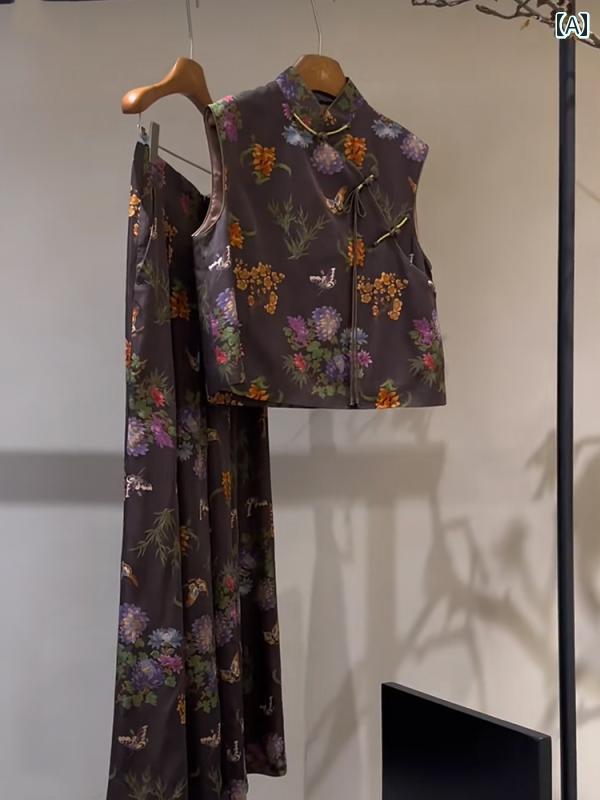 ヴィンテージ 花柄 衣装 ロング丈 成年者愛くるしげ 御花刷り上げる レトロ 春夏 ゆったり 体型押しかぶせる
