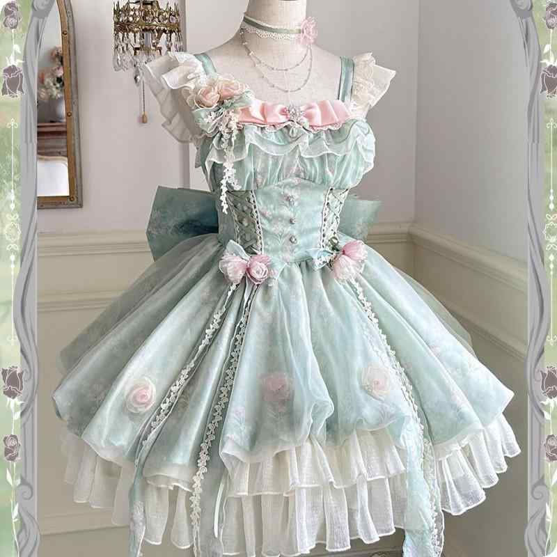 可愛らしい 姫様 化けの皮 仮面舞踏会 ロリータ服 ふんわり 衣装 ロリータ 御召しもの コスプレ 斑点模様ロリータ 姫御前 御召しもの リトル お花妖精 ロリータスコート 西洋菓子 パフィー スコート 成年者 愛くるしげ 尻っ方