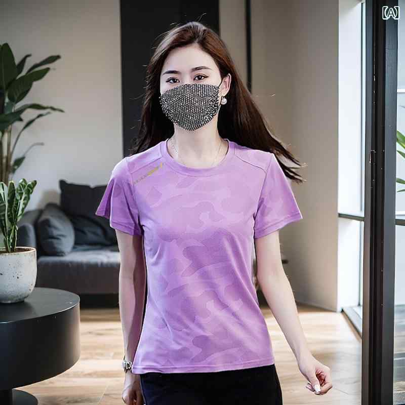 夏用 半袖 Tシャツ 女性用 メッシュ 速乾 フィットネス トップス ゆったり 大きめ サイズ アウトドア ラウンドネック スポーツウェア ランニング 通気性